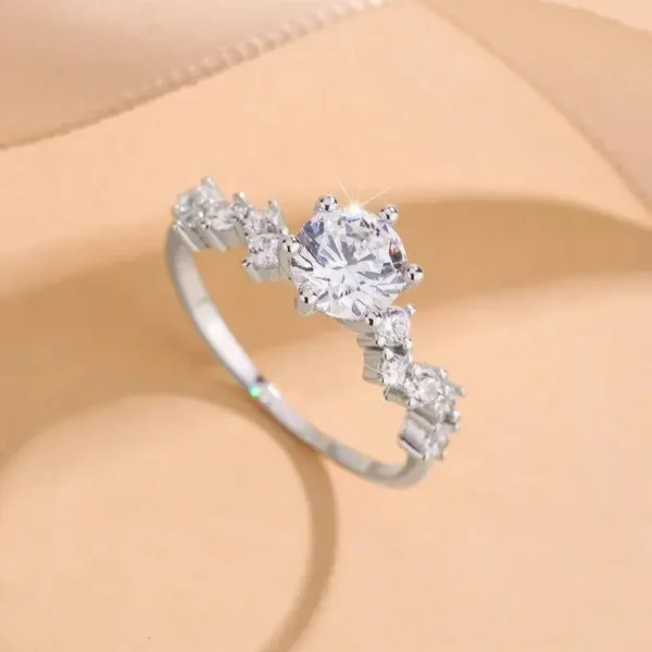 Elegant Adjustable Crystal Stone Ring for Women | Premium Sparkling Proposal Ring