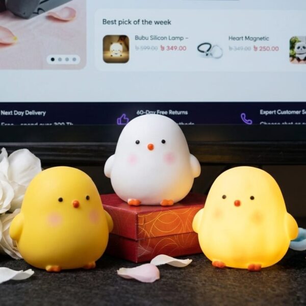 Cute Silicone Chicken Lamp Soft Mini Animal Lamps