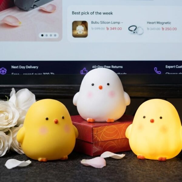 Cute Silicone Chicken Lamp Soft Mini Animal Lamps
