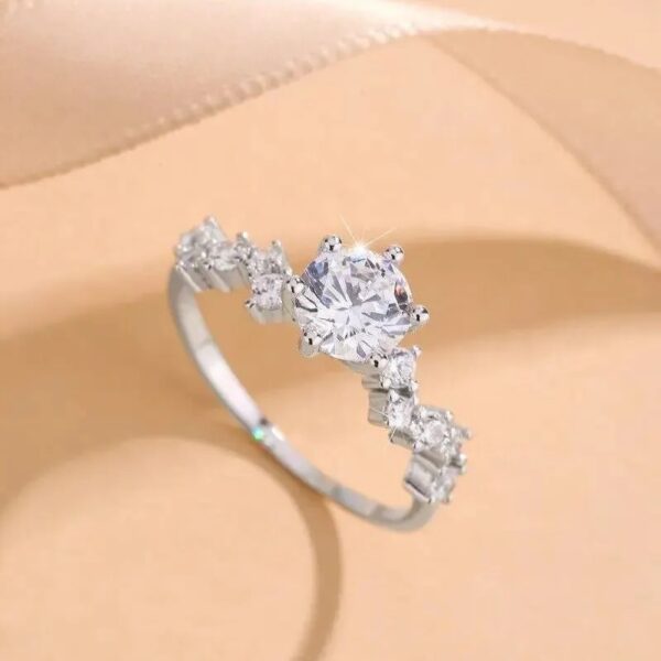 Elegant Adjustable Crystal Stone Ring for Women | Premium Sparkling Proposal Ring